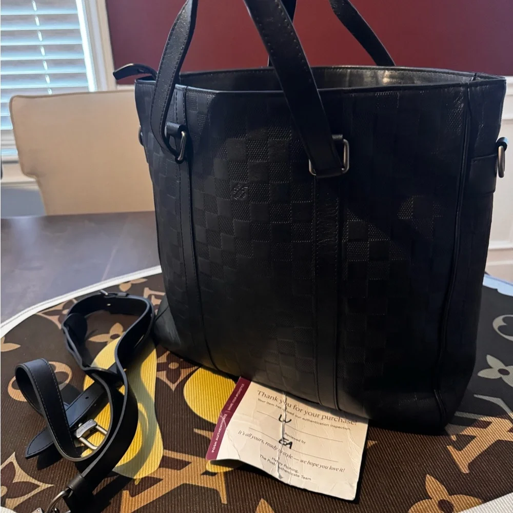Designer Black Checkered Tote Bag taking offers👀 - Picture 2 of 2